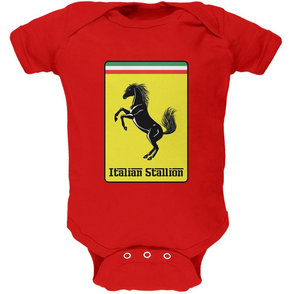 Italian Stallion Red Soft Baby One Piece Baby One Piece Old Glory 0-3M Red 