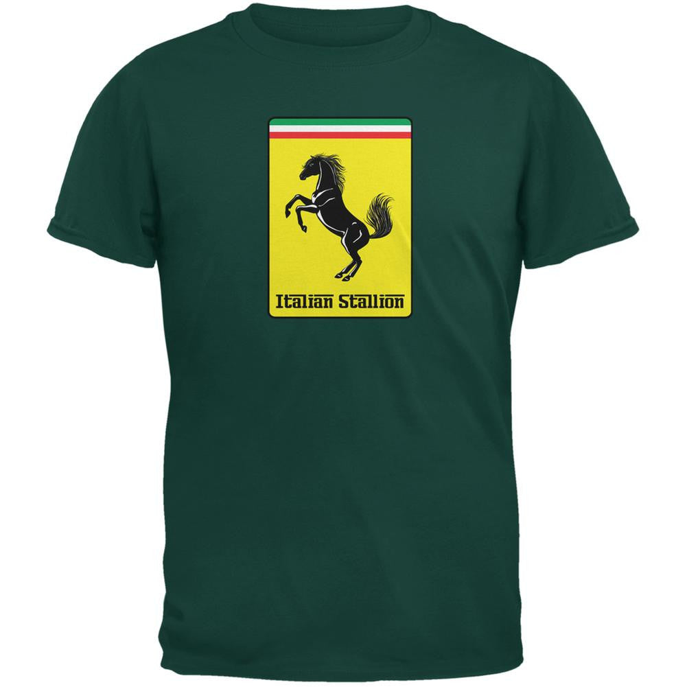 Italian Stallion Forest Green Adult T-Shirt Men's T-Shirts Old Glory 2XL Green 