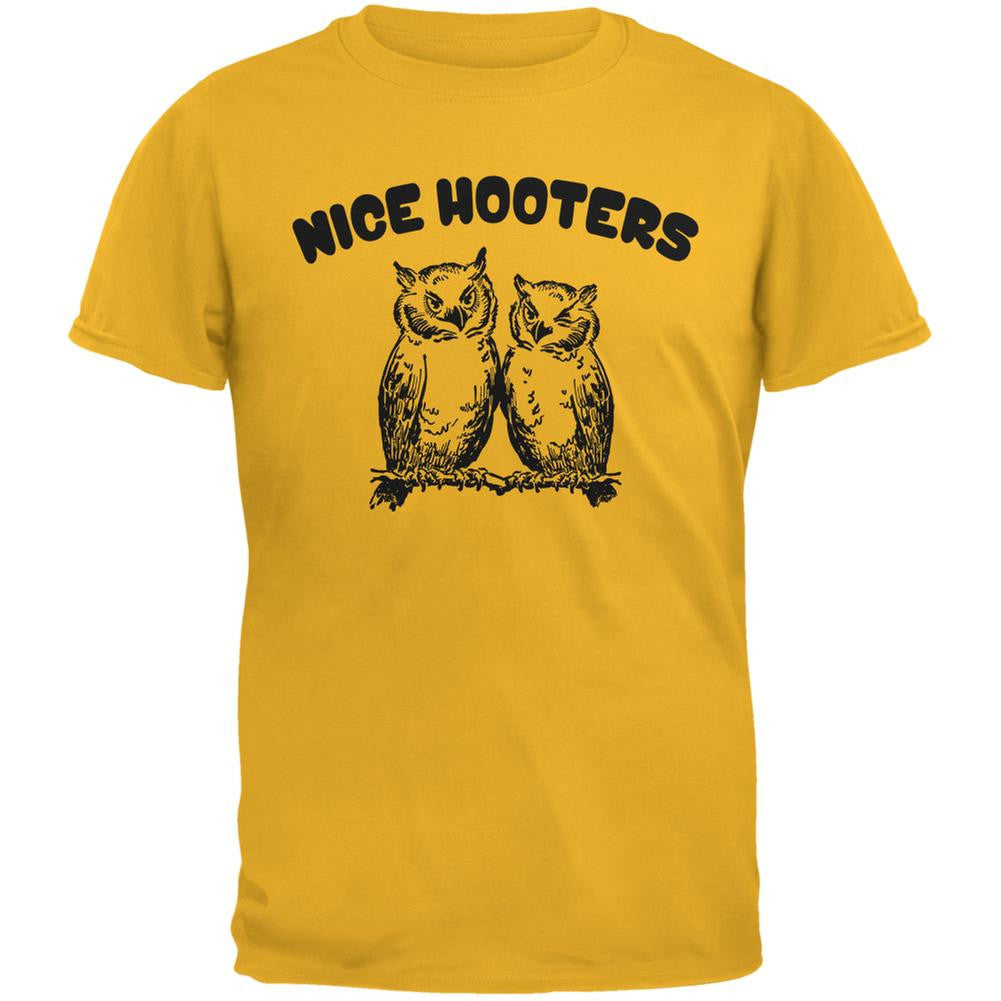 Nice Hooters Gold Adult T-Shirt Men's T-Shirts Old Glory 2XL Yellow 