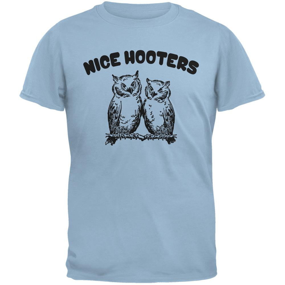 Nice Hooters Light Blue Adult T-Shirt Men's T-Shirts Old Glory 2XL Blue 