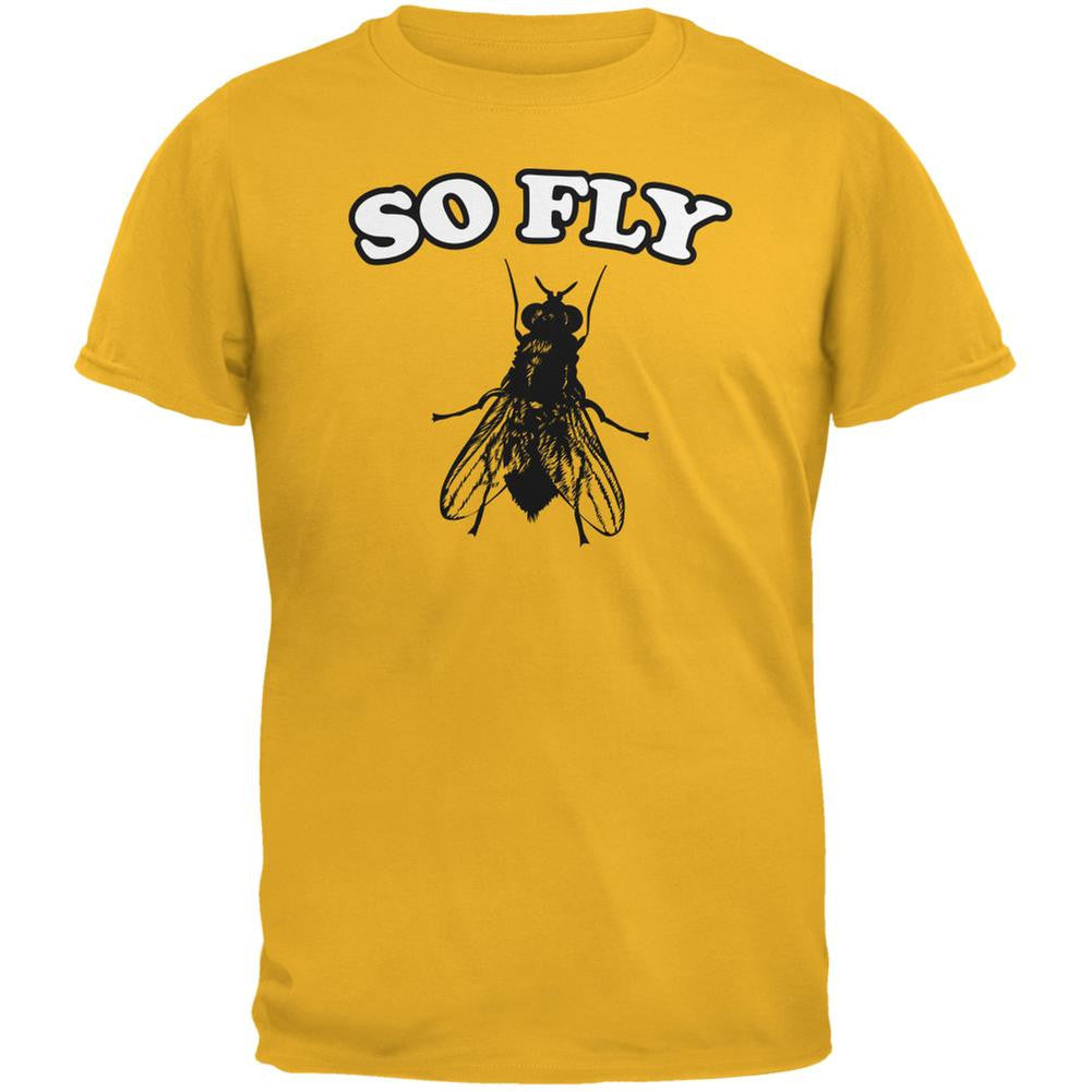 So Fly Gold Adult T-Shirt Men's T-Shirts Old Glory 2XL Yellow 