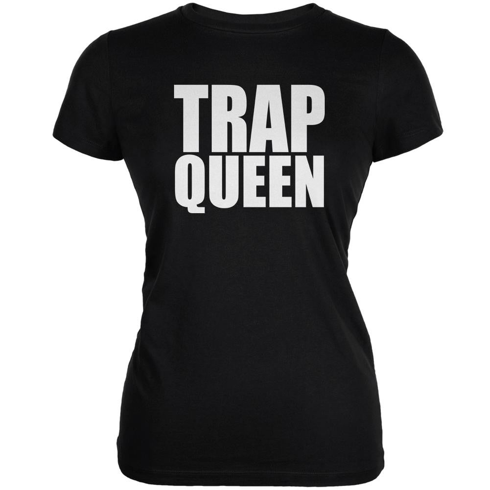 Trap Queen Black Juniors Soft T-Shirt Juniors T-Shirts Old Glory 2XL Black 