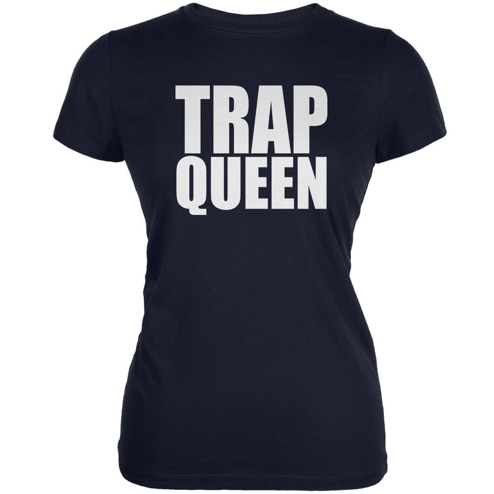 Trap Queen Navy Juniors Soft T-Shirt Juniors T-Shirts Old Glory 2XL Blue 