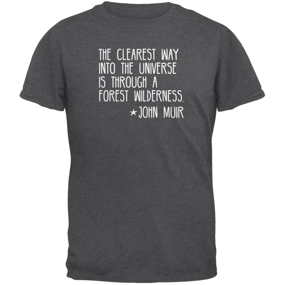 Forest Wilderness John Muir Dark Heather Adult T-Shirt Men's T-Shirts Old Glory 2XL Grey 