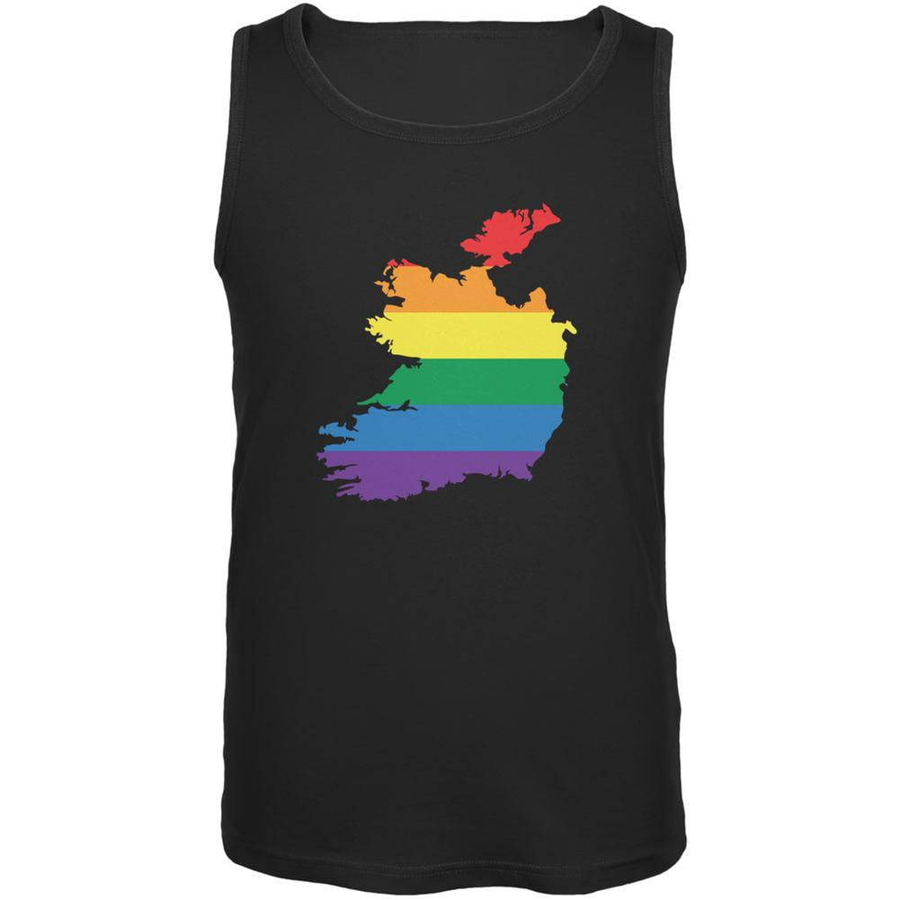 Ireland LGBT Gay Pride Rainbow Black Adult Tank Top Men's Tank Tops Old Glory 2XL Black 