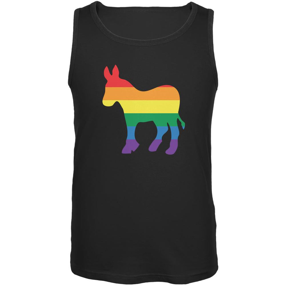 LGBT Gay Democrat Pride Donkey Black Adult Tank Top Men's Tank Tops Old Glory 2XL Black 