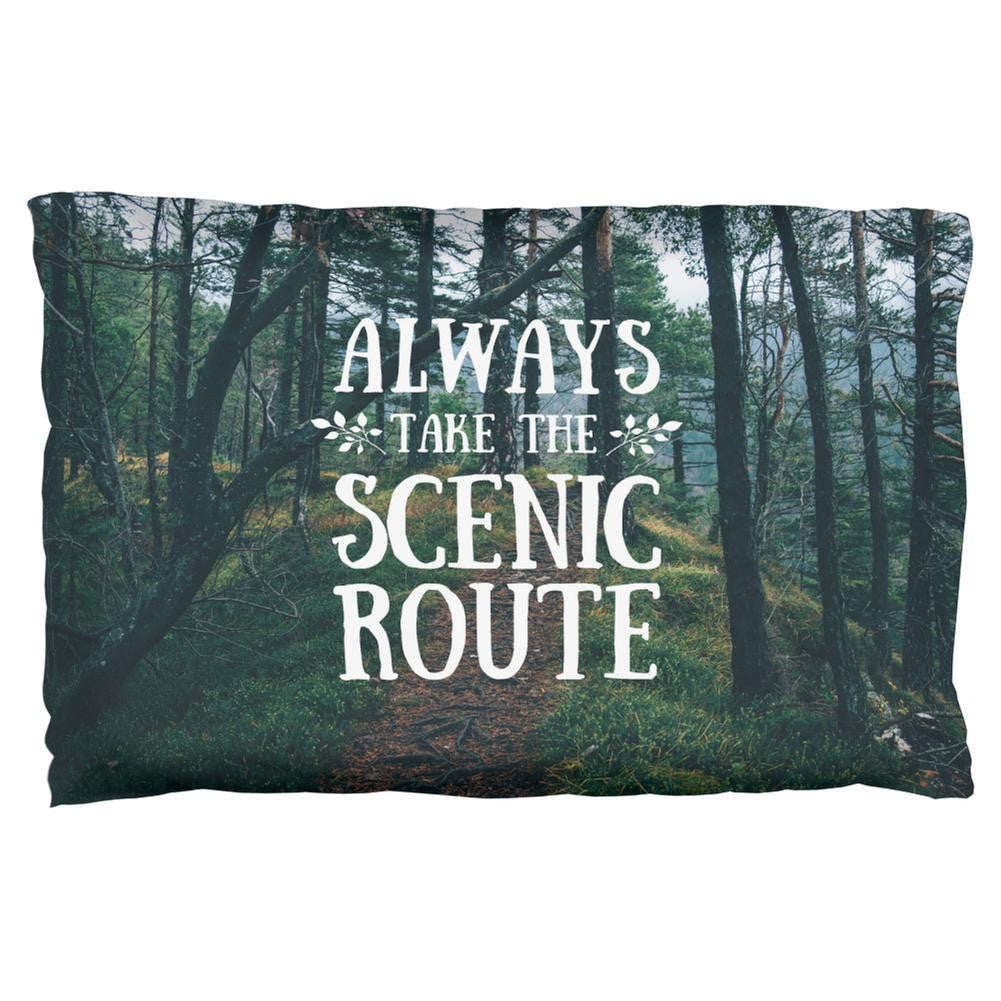 Hiking Always Take the Scenic Route Pillow Case Pillowcases Old Glory   