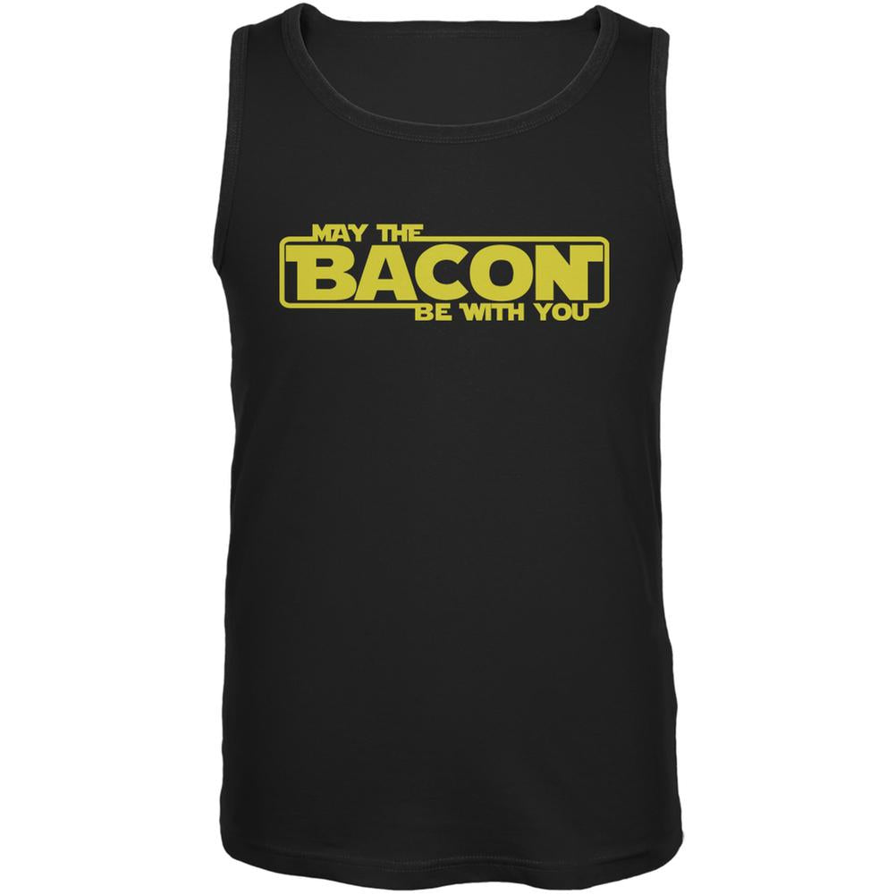 May The Bacon Be With You Black Adult Tank Top Men's Tank Tops Old Glory 2XL Black 