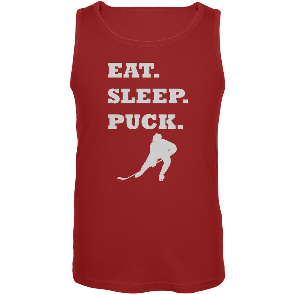 Eat Sleep Puck Red Adult Tank Top Men's Tank Tops Old Glory 2XL Red 