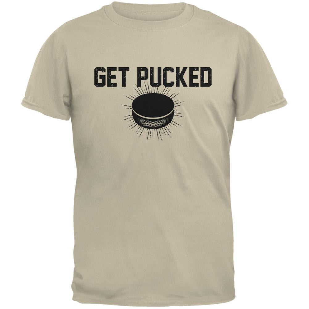 Get Pucked Sand Adult T-Shirt Men's T-Shirts Old Glory 2XL Beige 