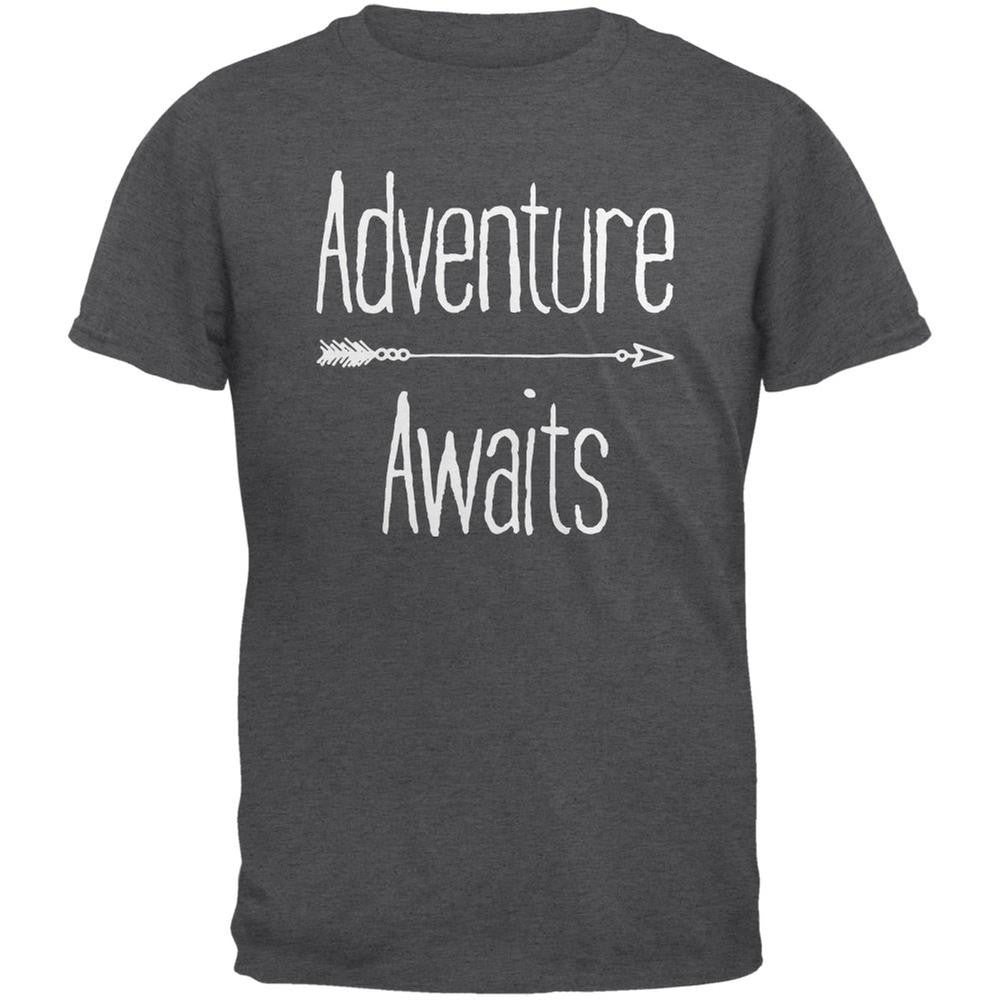 Adventure Awaits Native Arrow Dark Heather Adult T-Shirt Men's T-Shirts Old Glory 2XL Grey 