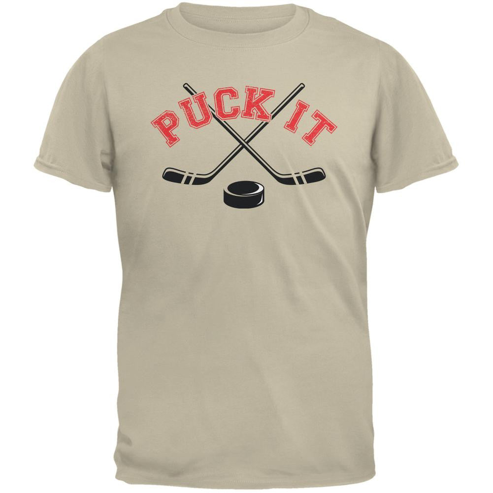 Puck It Sand Adult T-Shirt Men's T-Shirts Old Glory 2XL Beige 