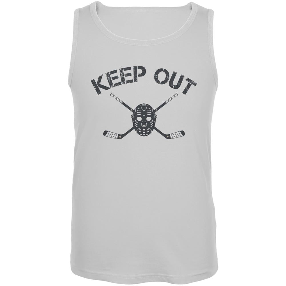 Hockey Goalie Keep Out White Adult Tank Top Men's Tank Tops Old Glory 2XL White 