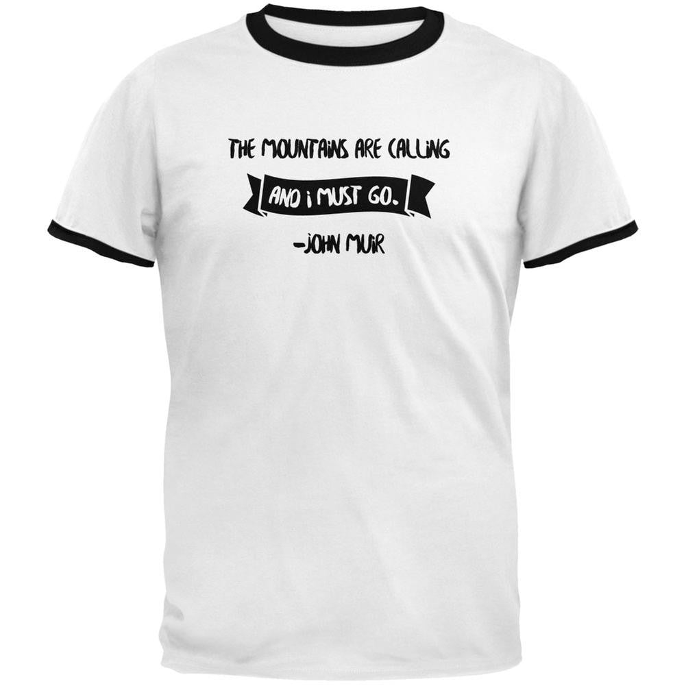 The Mountains are Calling Muir White/Black Men's Ringer T-Shirt Men's T-Shirts Old Glory 2XL Multi 