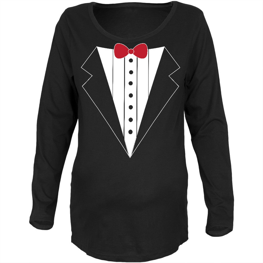 Halloween Tuxedo Costume Black Maternity Soft Long Sleeve T-Shirt Maternity Long Sleeve T-Shirts Old Glory   