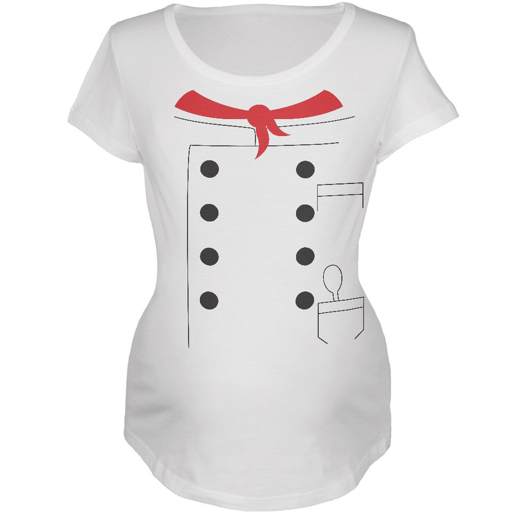 Halloween Chef Costume White Maternity Soft T-Shirt Maternity T-Shirts Old Glory   