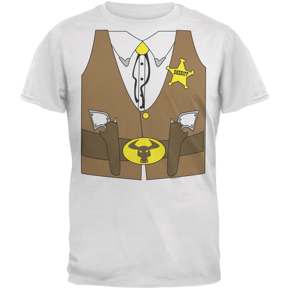 Halloween Sheriff Costume White Youth T-Shirt Youth T-Shirts Old Glory   