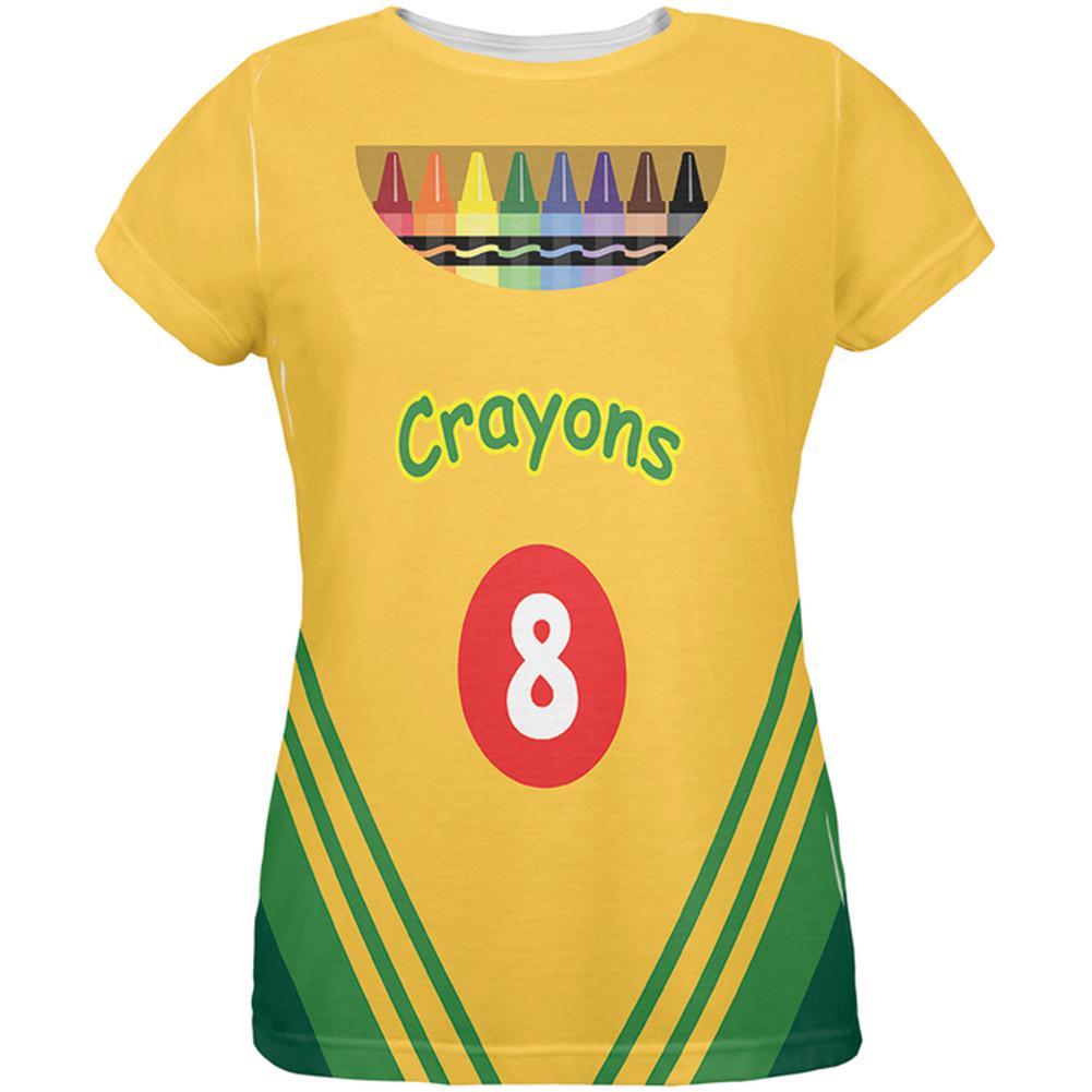 Halloween Crayon Box Costume All Over Ladies T-Shirt Women's T-Shirts Old Glory 2XL Multi 