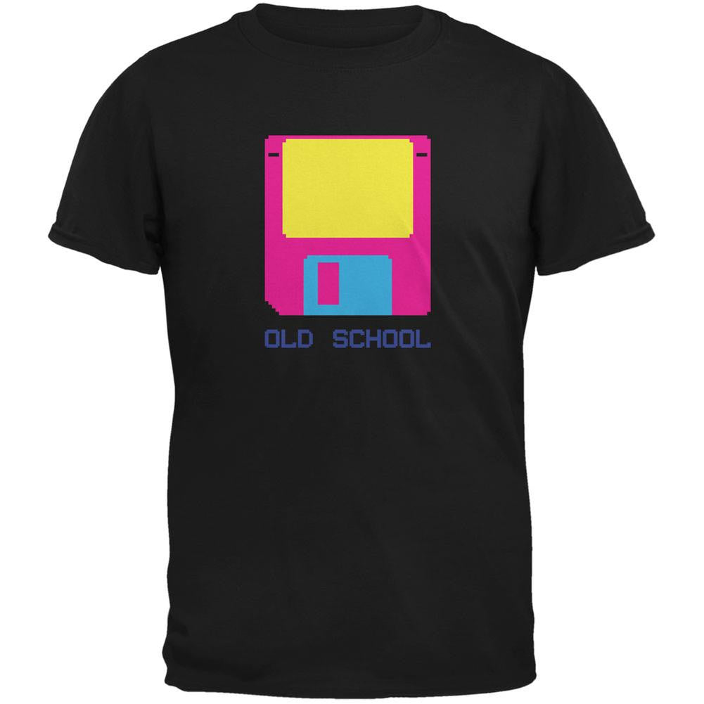 Floppy Disc Old School 8 Bit Black Youth T-Shirt Youth T-Shirts Old Glory LG Black 