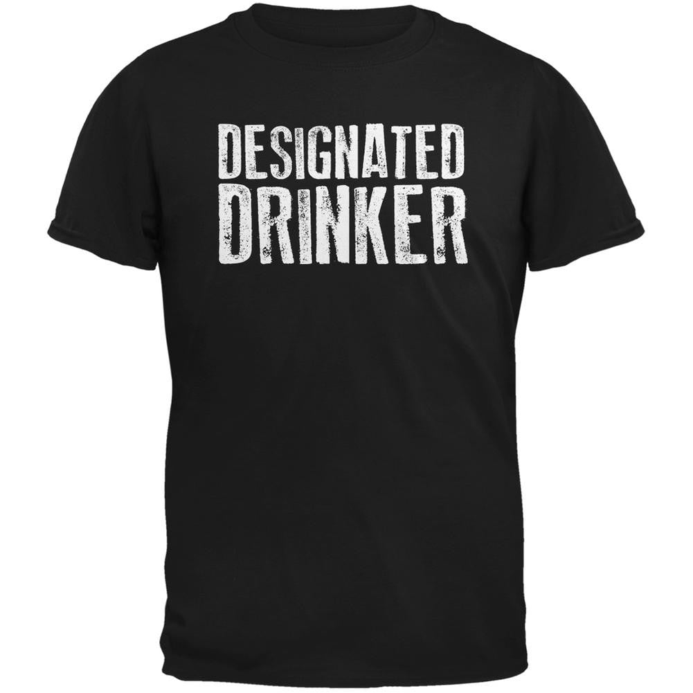 Designated Drinker Black Adult T-Shirt Men's T-Shirts Old Glory SM Black 