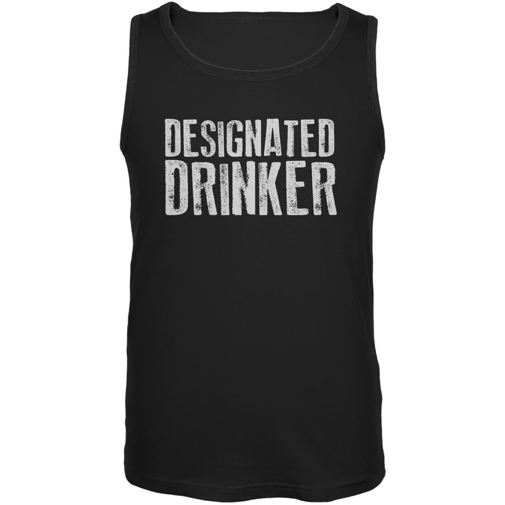 Designated Drinker Black Adult Tank Top Men's Tank Tops Old Glory SM Black 