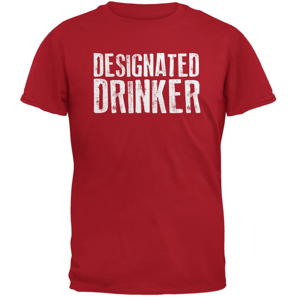 Designated Drinker Red Adult T-Shirt Men's T-Shirts Old Glory SM Red 