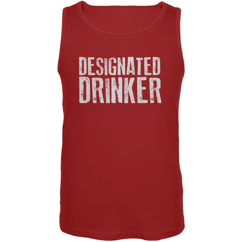 Designated Drinker Red Adult Tank Top Men's Tank Tops Old Glory SM Red 