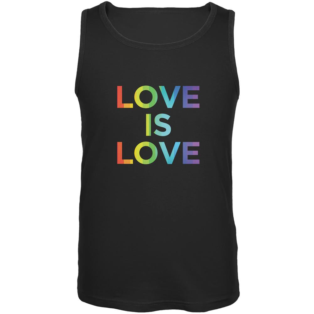 LGBT Gay Pride Love is Love Black Adult Tank Top Men's Tank Tops Old Glory 2XL Black 