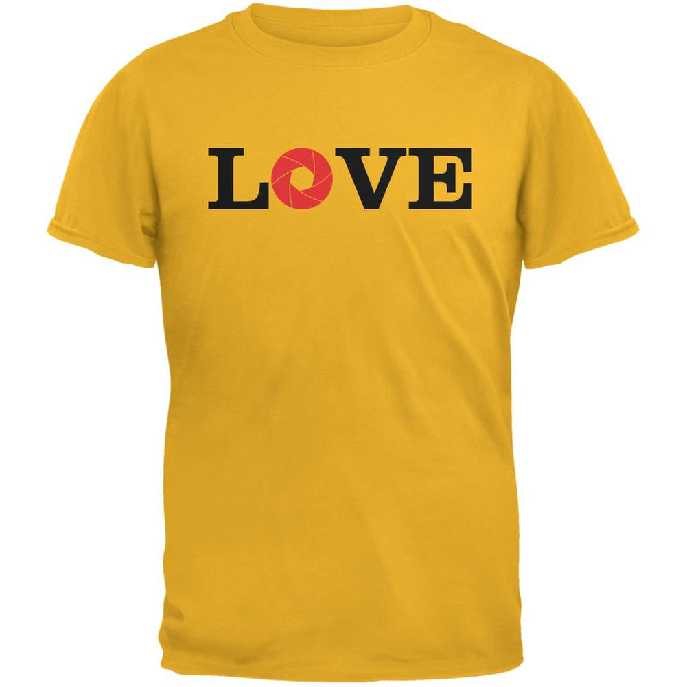 Photography Love Aperture Gold Adult T-Shirt Men's T-Shirts Old Glory 2XL Yellow 