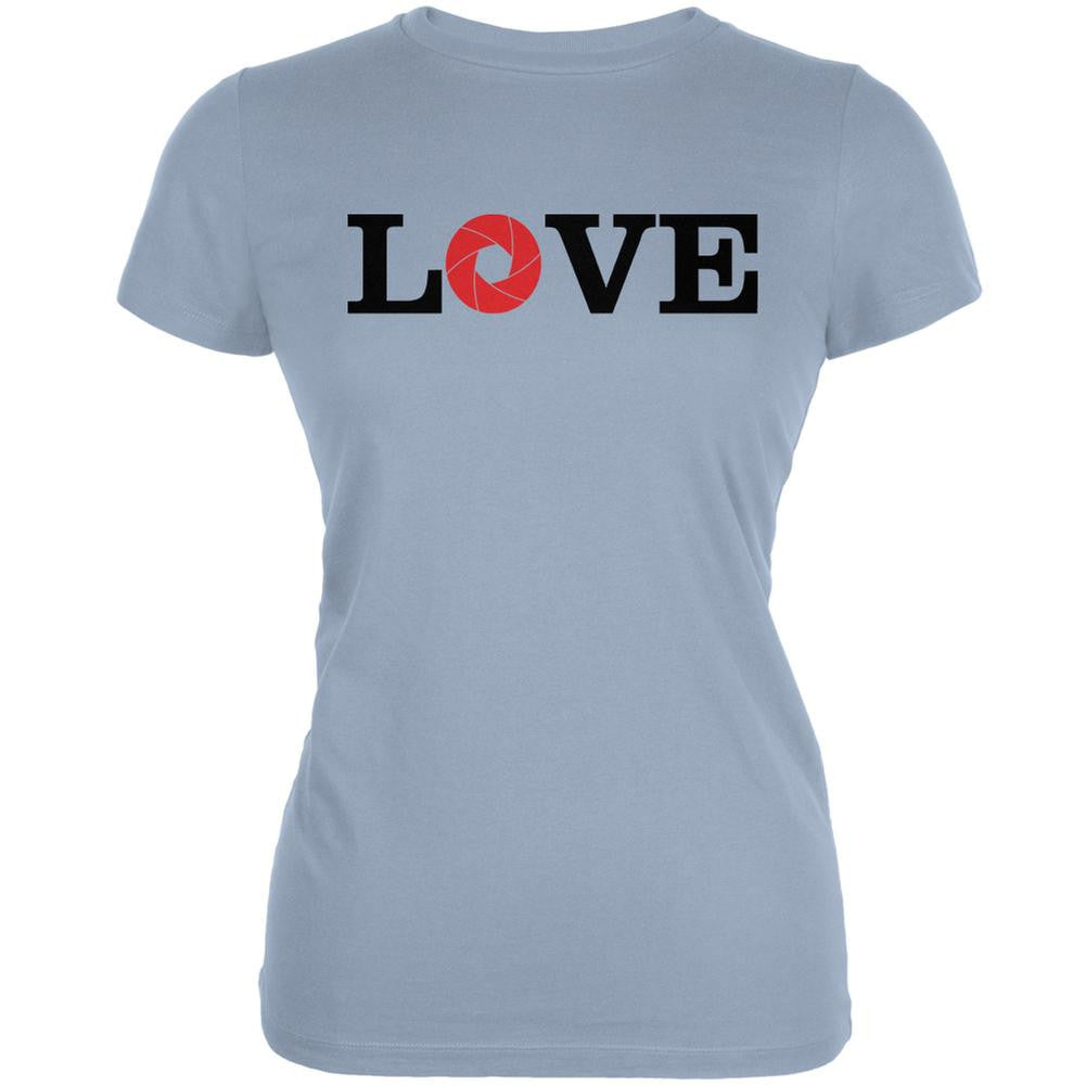 Photography Love Aperture Light Blue Juniors Soft T-Shirt Juniors T-Shirts Old Glory 2XL Blue 