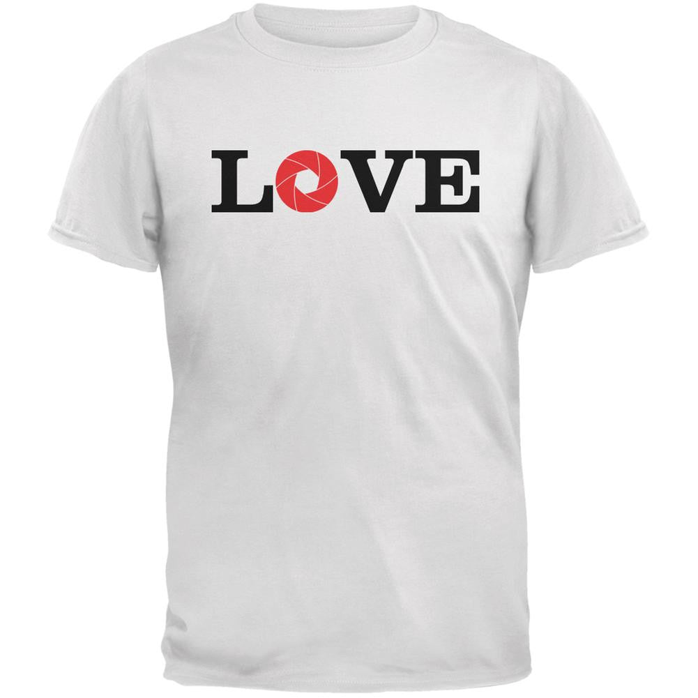 Photography Love Aperture White Adult T-Shirt Men's T-Shirts Old Glory 2XL White 