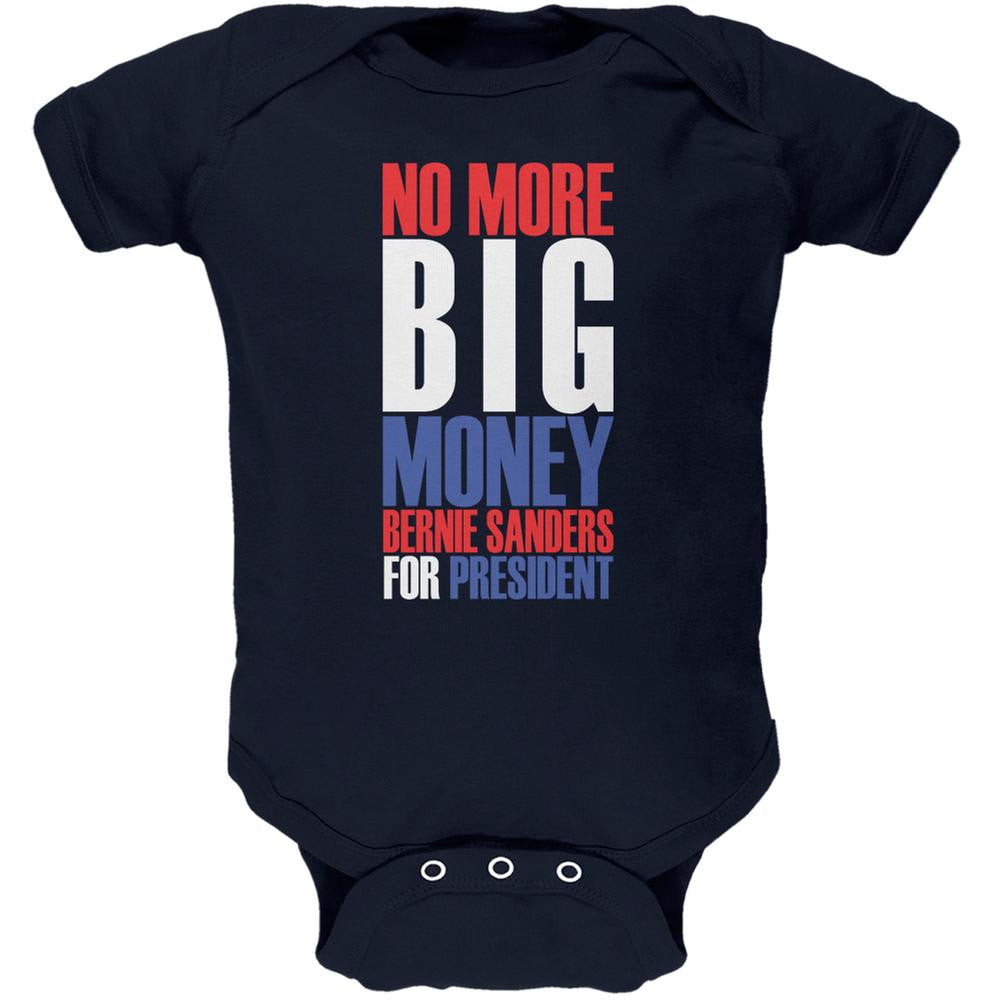 Bernie Sanders No More Big Money 2016 Navy Soft Baby One Piece Baby One Piece Old Glory 0-3M Blue 