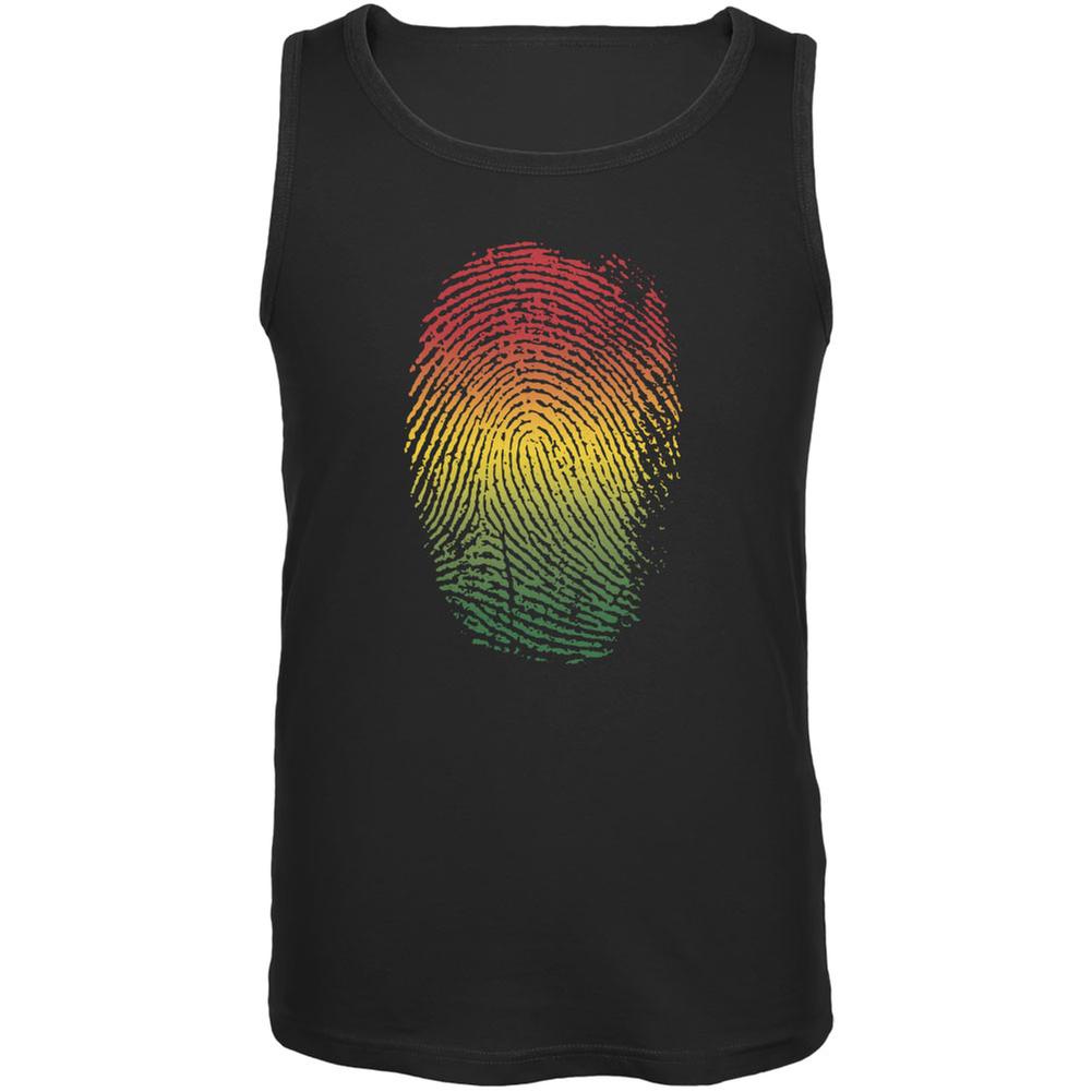 Rastafarian Thumbprint Black Adult Tank Top Men's Tank Tops Old Glory 2XL Black 