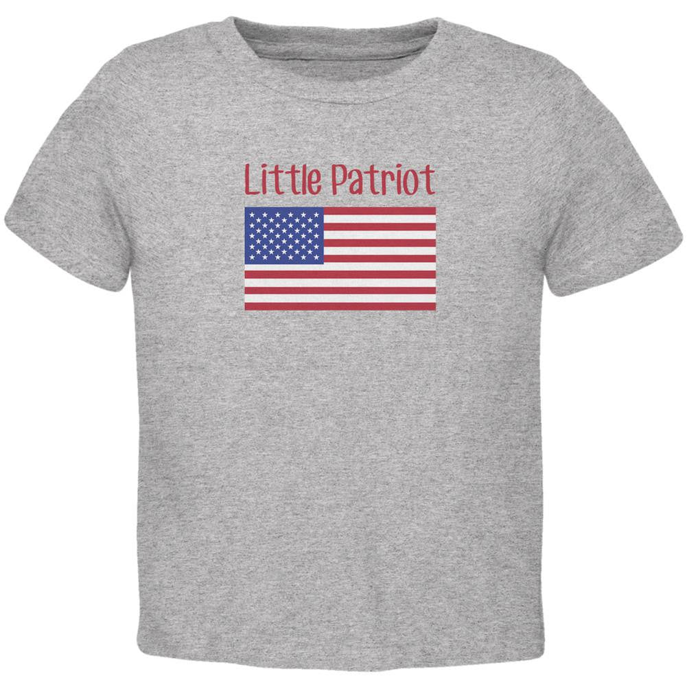 4th of July Little Patriot Heather Toddler T-Shirt Toddler T-Shirts Old Glory 2T Grey 