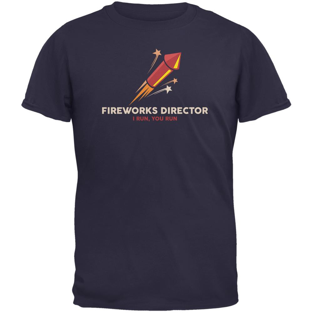 4th Of July Fireworks Director Navy Adult T-Shirt Men's T-Shirts Old Glory 2XL Blue 