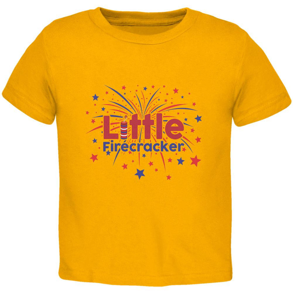 4th Of July Little Firecracker Gold Toddler T-Shirt Toddler T-Shirts Old Glory 2T Yellow 