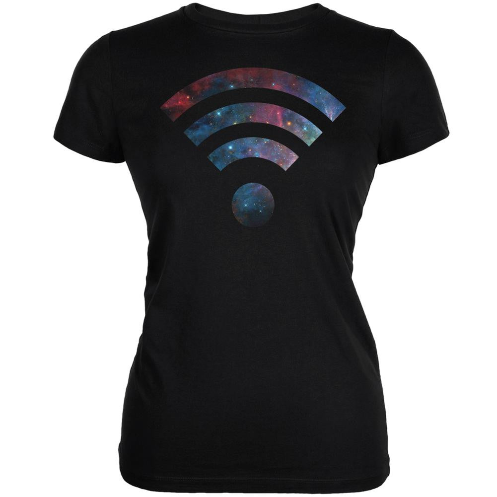 Wifi Galaxy Black Juniors Soft T-Shirt Juniors T-Shirts Old Glory 2XL Black 