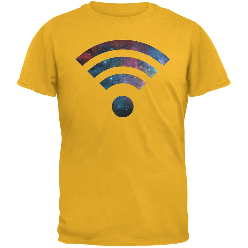 Wifi Galaxy Gold Adult T-Shirt Men's T-Shirts Old Glory 2XL Yellow 