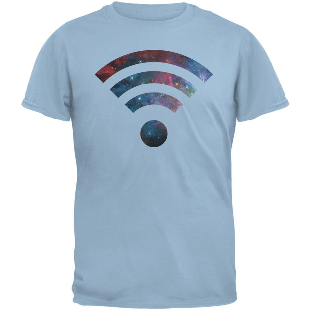 Wifi Galaxy Light Blue Adult T-Shirt Men's T-Shirts Old Glory 2XL Blue 