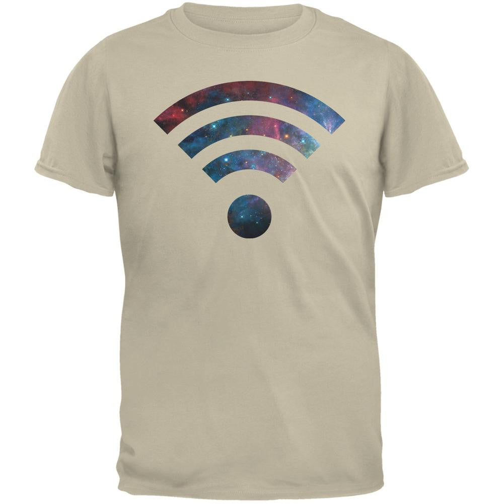 Wifi Galaxy Sand Adult T-Shirt Men's T-Shirts Old Glory 2XL Beige 