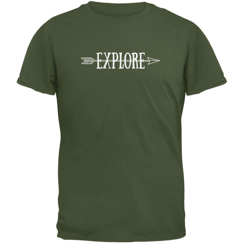 Explore Native Arrow Military Green Youth T-Shirt Youth T-Shirts Old Glory LG Green 