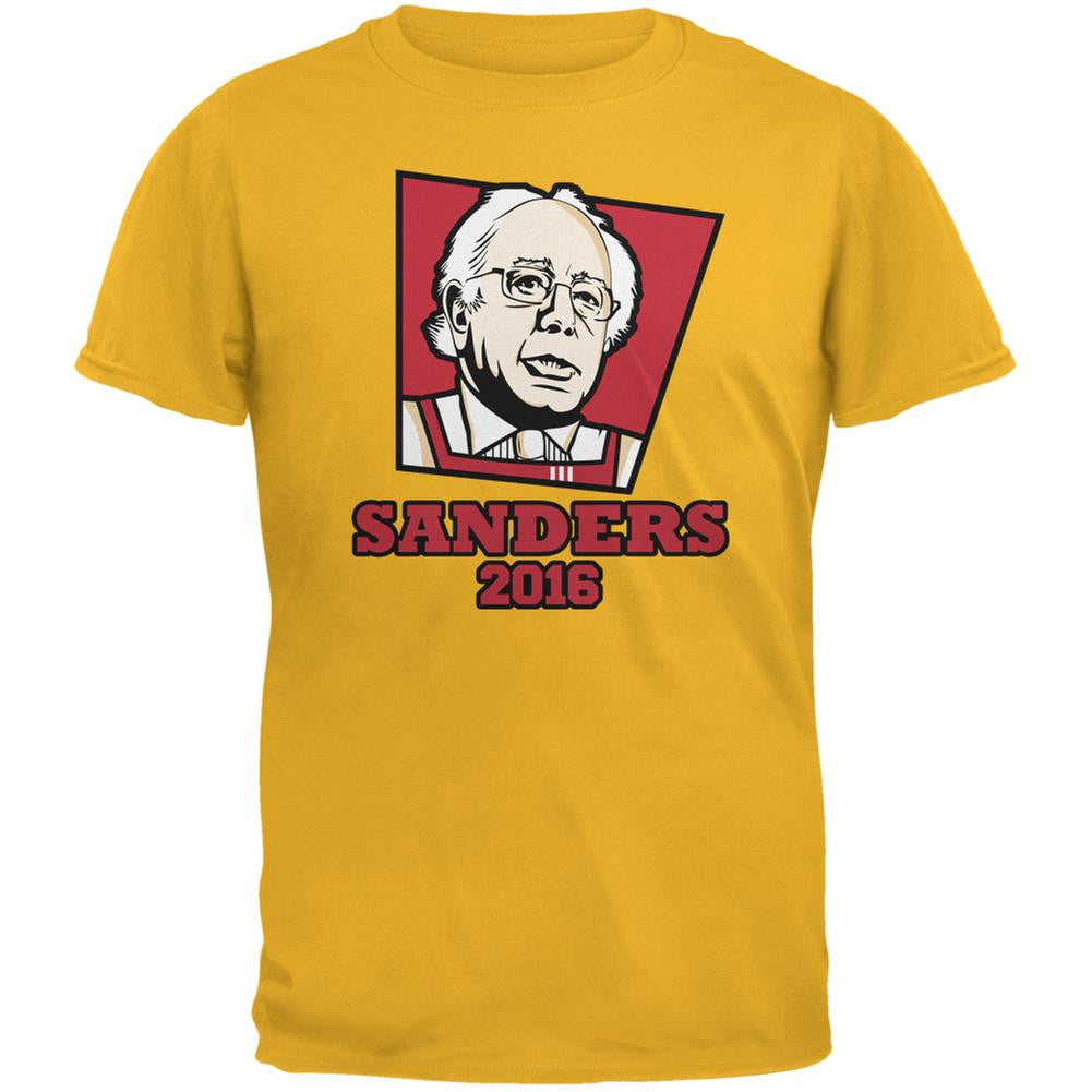 Election 2016 Kentucky Fried Bernie Sanders Gold Adult T-Shirt Men's T-Shirts Old Glory 2XL Yellow 