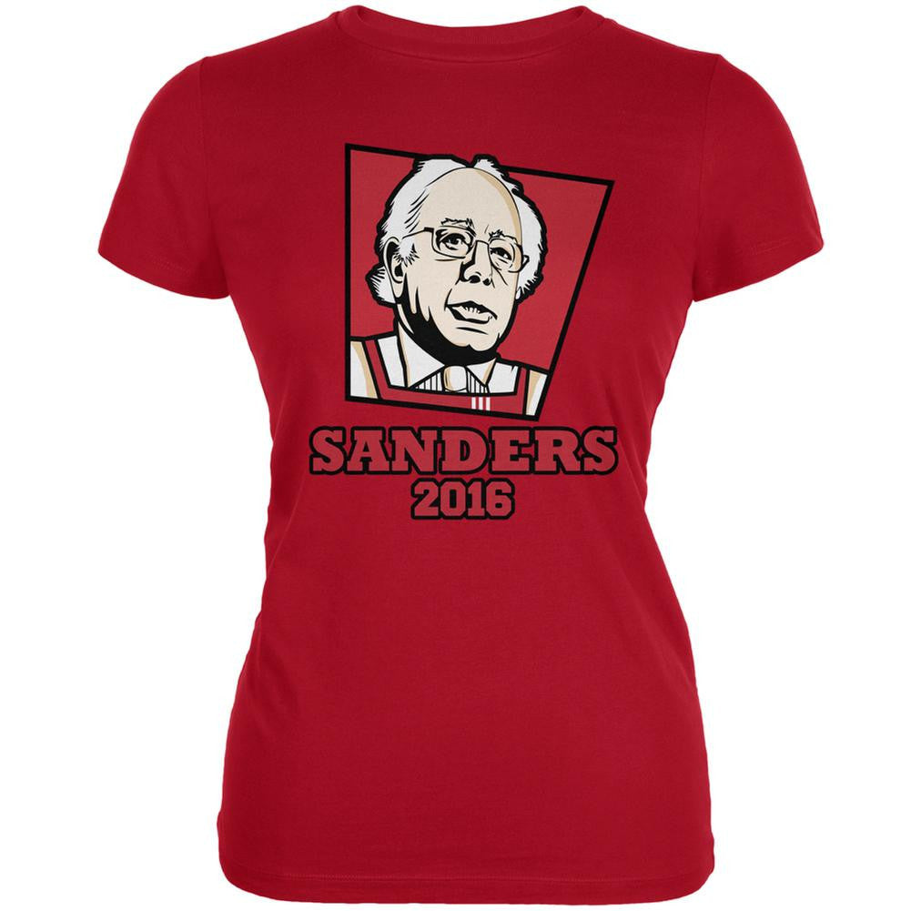 Election 2016 Kentucky Fried Bernie Sanders Red Juniors Soft T-Shirt Juniors T-Shirts Old Glory 2XL Red 