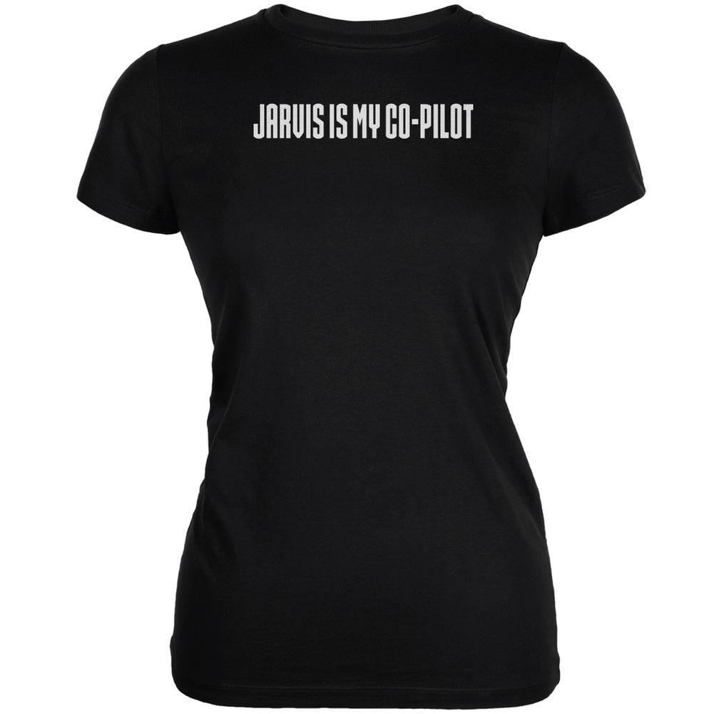 Jarvis is my Copilot Funny Black Juniors Soft T-Shirt Juniors T-Shirts Old Glory 2XL Black 