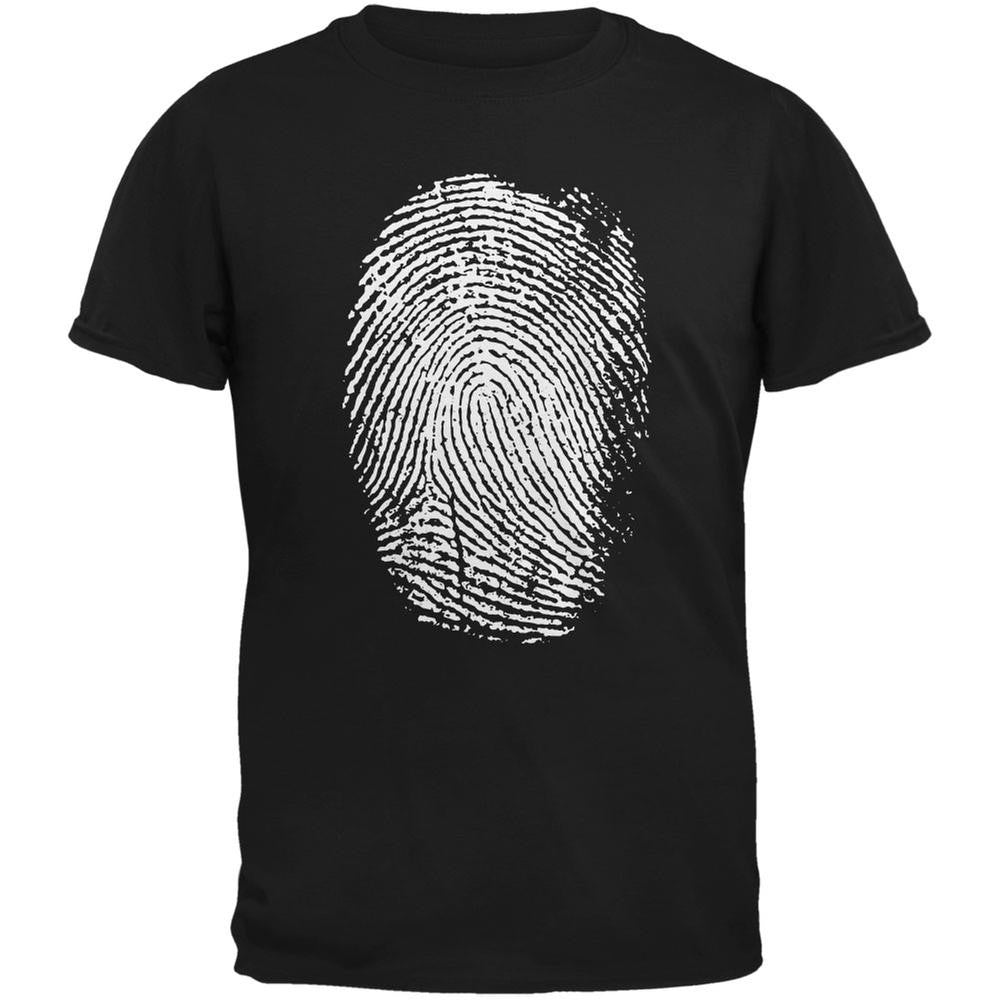 Identity Thumbprint Black Adult T-Shirt Men's T-Shirts Old Glory 2XL Black 