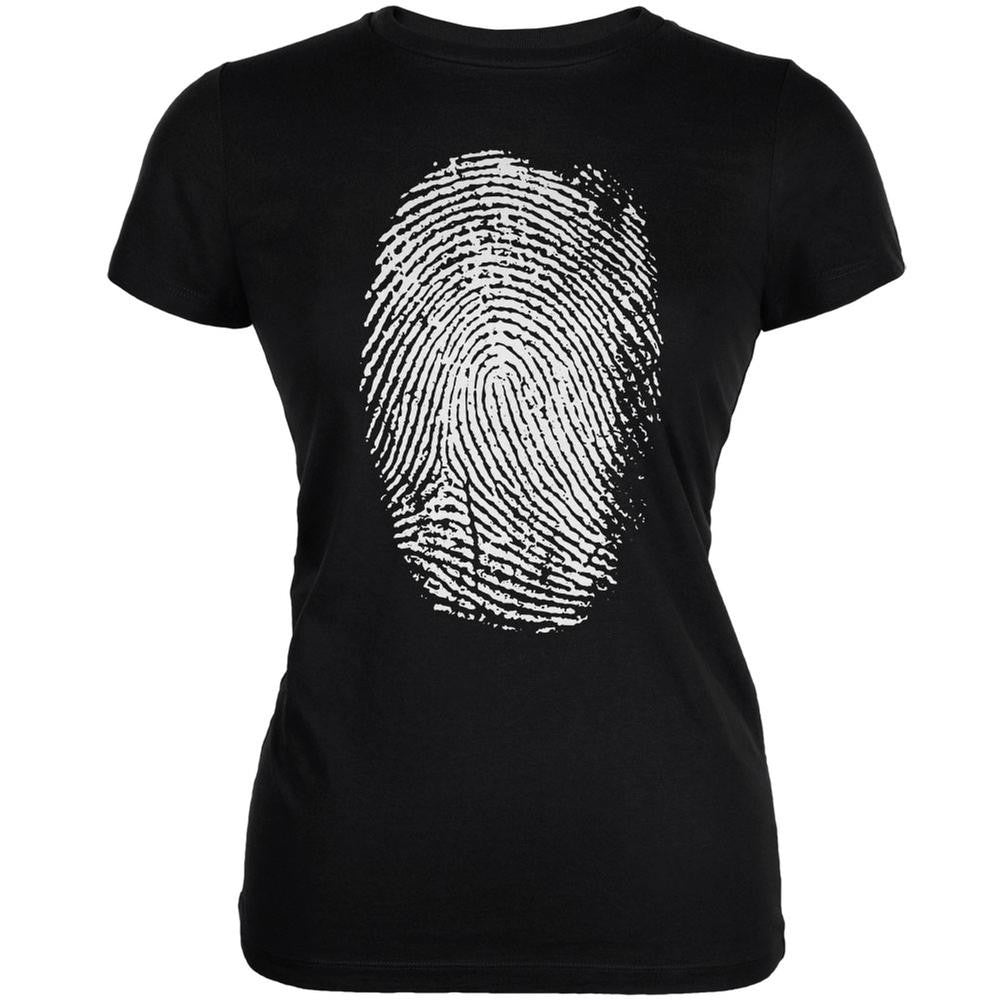 Identity Thumbprint Black Juniors Soft T-Shirt Juniors T-Shirts Old Glory 2XL Black 