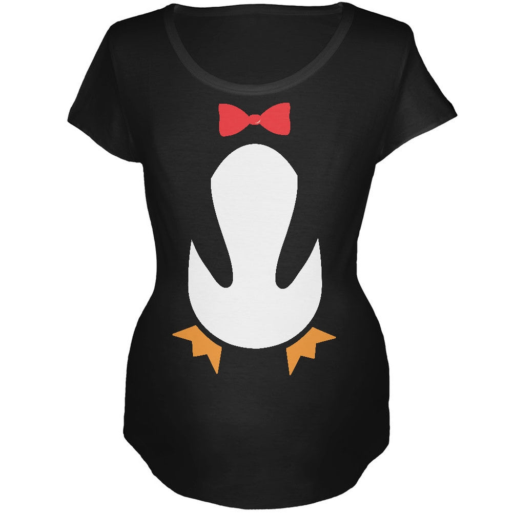 Halloween Penguin Costume Black Maternity Soft T-Shirt Maternity T-Shirts Old Glory   