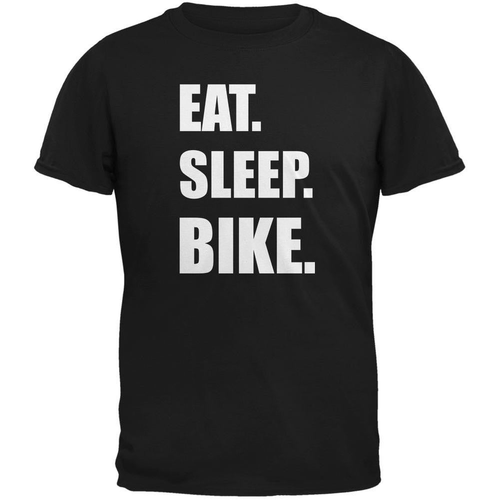 Eat Sleep Bike Black Adult T-Shirt Men's T-Shirts Old Glory 2XL Black 