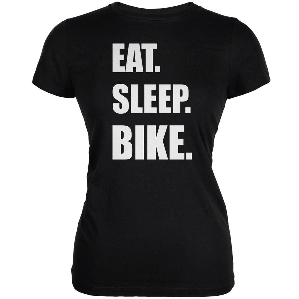 Eat Sleep Bike Black Juniors Soft T-Shirt Juniors T-Shirts Old Glory 2XL Black 