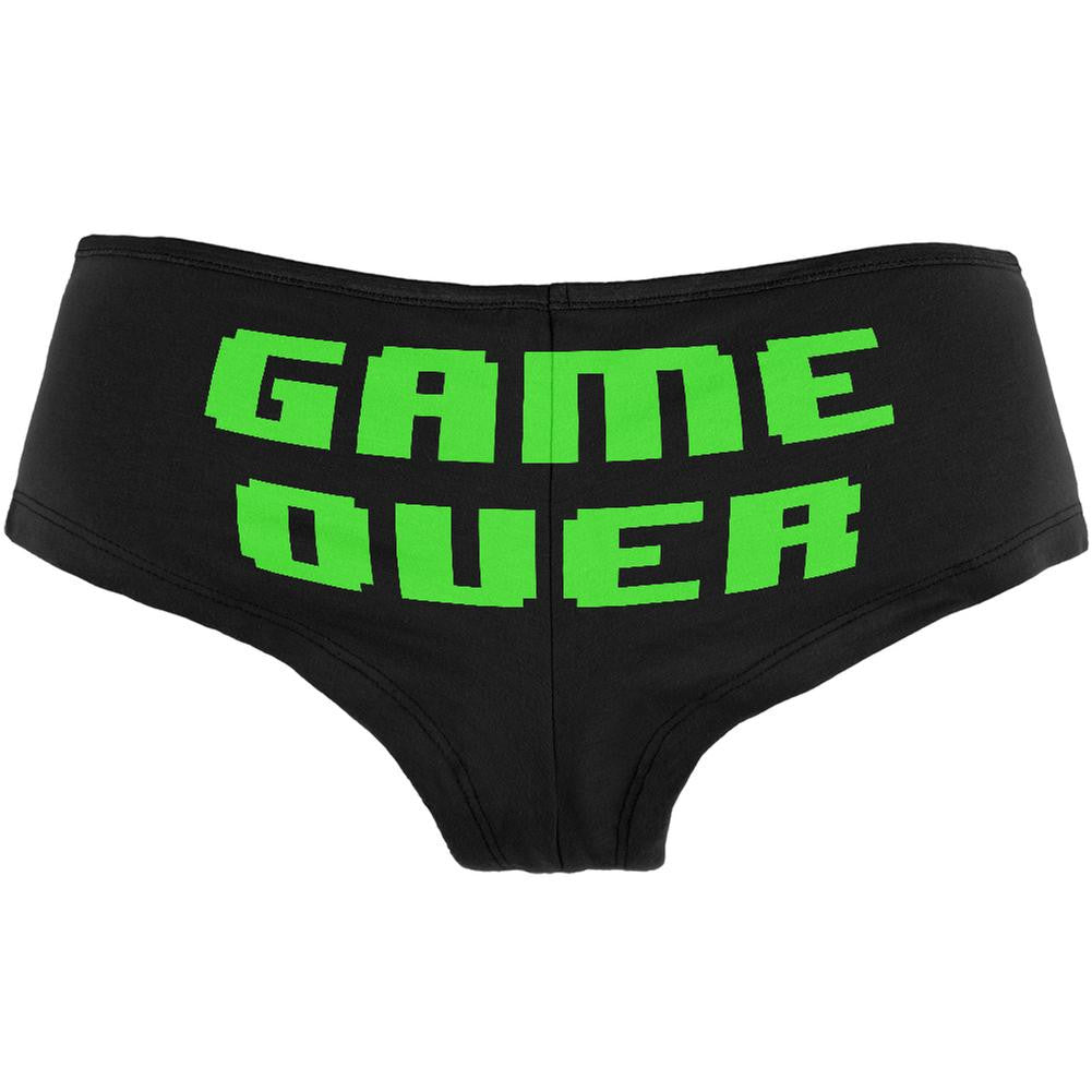 Game Over Funny Geek Black Women's Booty Shorts Women's Underwear Old Glory SM Black